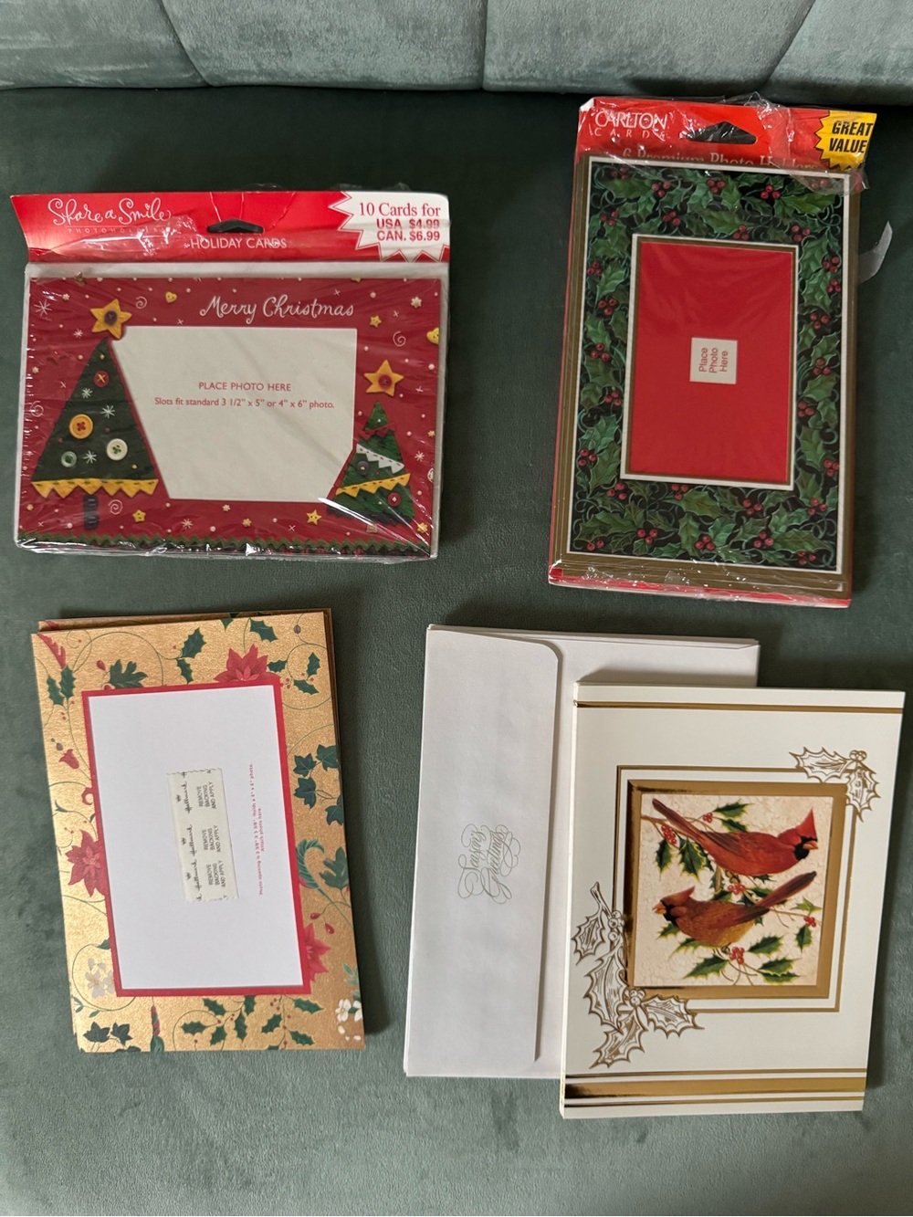 NWOT assorted vintage Christmas cards & photo holders